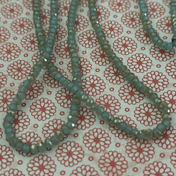 Loft long ice blue crystal necklace with blue tassel center piece - Picture 14 of 15